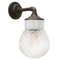 Industrial White Porcelain & Clear Glass Brass Wall Lamp 4