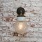 Industrial White Porcelain & Clear Glass Brass Wall Lamp 7