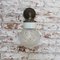 Industrial White Porcelain & Clear Glass Brass Wall Lamp, Image 9