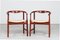 Model PP 203 Armchairs in Solid Mahogany with Aniline Leather Seats by Hans J. Wegner for PP Møbler, 1970s, Set of 2 2