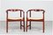 Modell PP 203 Armlehnstühle aus massivem Mahagoni mit Anilinleder Sitzen von Hans J. Wegner für PP Møbler, 1970er, 2er Set 2