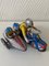 Vintage Wind-Up Tin Toy Motorcycle with Co-Driver & Key 5