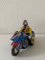 Vintage Wind-Up Tin Toy Motorcycle with Co-Driver & Key 3
