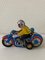 Vintage Wind-Up Tin Toy Motorcycle with Co-Driver & Key 4
