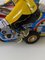 Vintage Wind-Up Tin Toy Motorcycle with Co-Driver & Key 7
