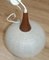 Lámpara colgante de filigrana de teca y vidrio hielo, años 60, Imagen 7
