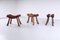 Brutalistische Farmer Hocker aus Teak, 1950er, 3er Set 12