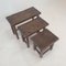 Brutalist Wooden Nesting Tables, Holland, 1960s, Set of 3 11