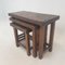 Tables Gigognes Brutalistes en Bois, Hollande, 1960s, Set de 3 16