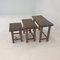 Brutalist Wooden Nesting Tables, Holland, 1960s, Set of 3, Image 8