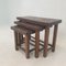 Tables Gigognes Brutalistes en Bois, Hollande, 1960s, Set de 3 10