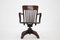 American Wooden Swivel and Reclining Desk Chair, 1930s 2