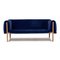 Canapé Trois Places Bleu en Tissu Ruché de Ligne Roset 1