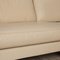 Ecksofa aus cremefarbenem Leder von FSM 4