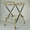 Bar Cart in Brass & Wood attributed to Cesare Lacca, 1950s 6