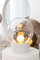 Kleine transparente Boule Tischlampe aus weißem Opalglas von Pulpo 15