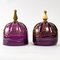 Bohemian Violet Crystal Bells, 19th Century, Set of 2 2