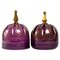 Bohemian Violet Crystal Bells, 19th Century, Set of 2 1