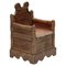 Butaca antigua de madera curvada con compartimento interior, Imagen 1
