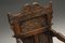 Poltrona antica inglese in quercia intagliata, Immagine 9
