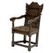 Antique English Armchair in Carved Oak, Image 1