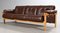 Dänisches Vintage Mid-Century Drei-Sitzer Sofa aus Braunem Leder von Bramin, 1960er 5