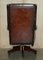 Vintage Brown Leather Wingback Captain's Swivel Chair, 1960s, Image 19