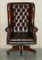 Vintage Brown Leather Wingback Captain's Swivel Chair, 1960s 2