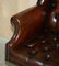 Vintage Brown Leather Wingback Captain's Swivel Chair, 1960s, Image 9