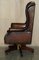 Vintage Brown Leather Wingback Captain's Swivel Chair, 1960s 20