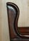 Vintage Brown Leather Wingback Captain's Swivel Chair, 1960s 18