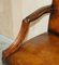 Vintage Restored Brown Leather & Oak Captain's Armchair 11