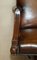 Vintage Restored Brown Leather & Oak Captain's Armchair 5