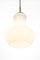 Large German Pendant Light in White Opal Glass from Peill & Putzler, 1970 5