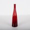 Mid-Century Modern Smoked Ruby Red Blown Murano Glass Bottle, Italy, 1970s 9