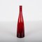 Mid-Century Modern Smoked Ruby Red Mundgeblasene Murano Glasflasche, Italien, 1970er 9