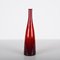 Mid-Century Modern Smoked Ruby Red Blown Murano Glass Bottle, Italy, 1970s 11