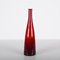 Mid-Century Modern Smoked Ruby Red Mundgeblasene Murano Glasflasche, Italien, 1970er 11