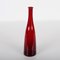 Mid-Century Modern Smoked Ruby Red Mundgeblasene Murano Glasflasche, Italien, 1970er 6