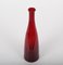 Mid-Century Modern Smoked Ruby Red Mundgeblasene Murano Glasflasche, Italien, 1970er 3