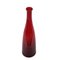 Mid-Century Modern Smoked Ruby Red Mundgeblasene Murano Glasflasche, Italien, 1970er 4