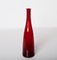Mid-Century Modern Smoked Ruby Red Blown Murano Glass Bottle, Italy, 1970s 13