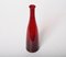 Mid-Century Modern Smoked Ruby Red Mundgeblasene Murano Glasflasche, Italien, 1970er 12