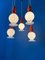 Vintage Space Age Cascade Chandelier with Opaline Glass Shades, 1970s 3