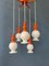 Vintage Space Age Cascade Chandelier with Opaline Glass Shades, 1970s 1