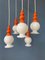 Vintage Space Age Cascade Chandelier with Opaline Glass Shades, 1970s 6