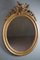 Antique French Oval Mirror with Plaster Ornaments 1