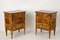 20th Century Italian Marquetry Pillar Commodes / Side Tables, 1930s, Set of 2 20