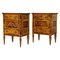 20th Century Italian Marquetry Pillar Commodes / Side Tables, 1930s, Set of 2 1
