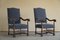 Antique 19th Century Danish Baroque Carved High Back Armchairs, Set of 2 14